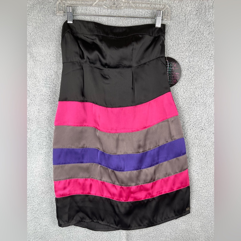 O'NEILL Mini Dress Strapless Pink Black Purple